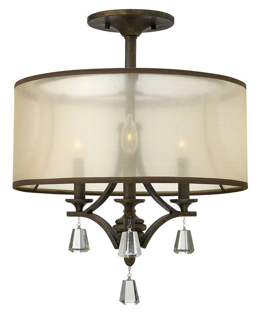 Fredrick Ramond Lighting Mime Medium Semi-Flush Mount French Bronze FR45601FBZ