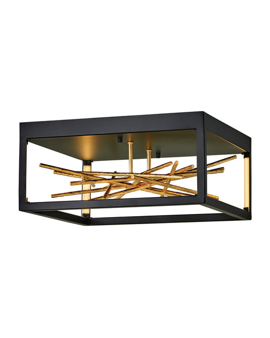 Fredrick Ramond Lighting Styx Medium LED Flush Mount Black FR46401BLK