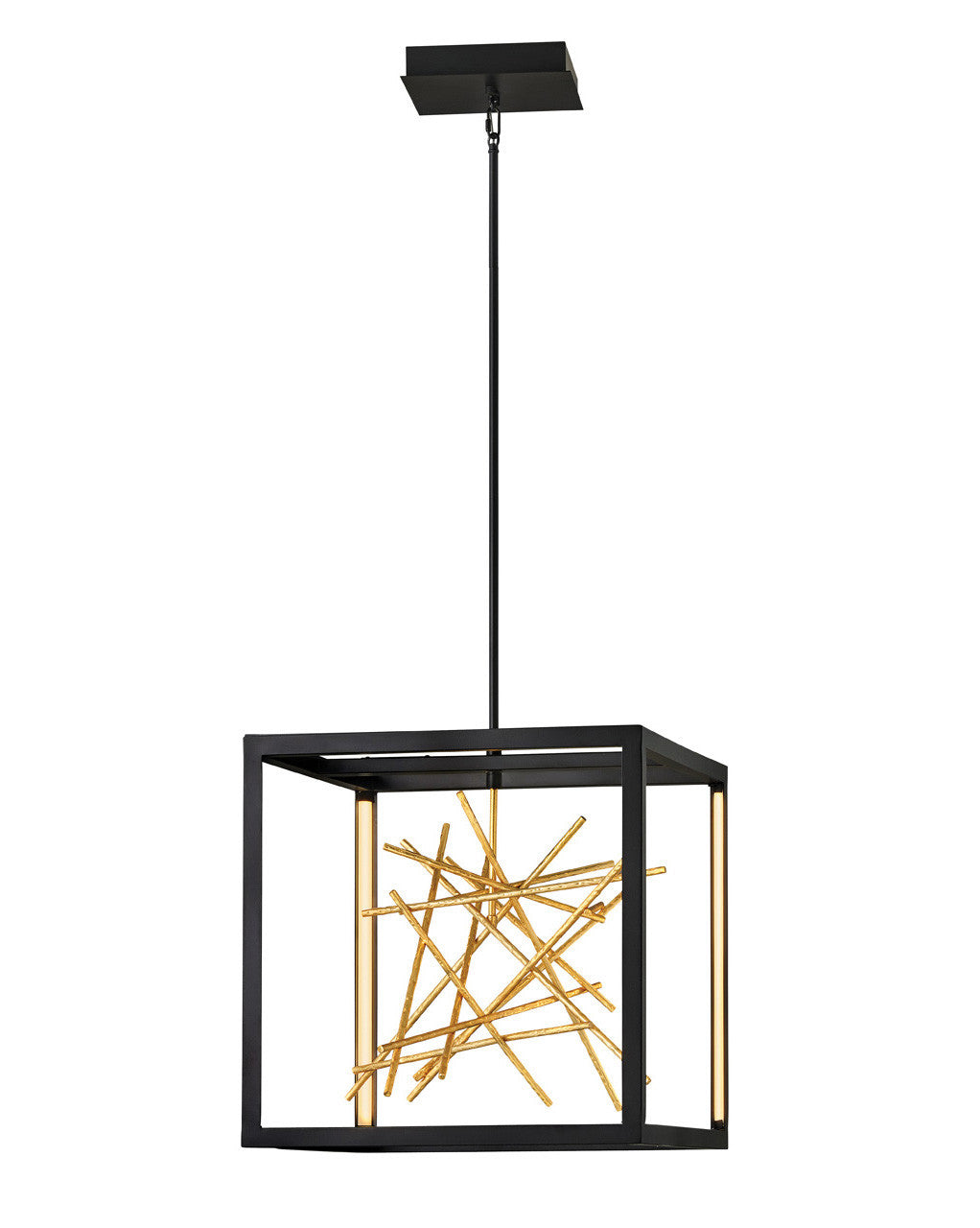 Fredrick Ramond Lighting Styx Medium LED Open Frame Pendant Black FR46407BLK