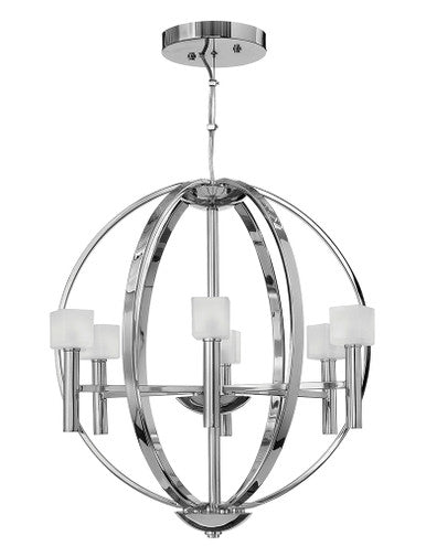 Fredrick Ramond Lighting Mondo Chandelier in Polished Chrome FR49296PCM