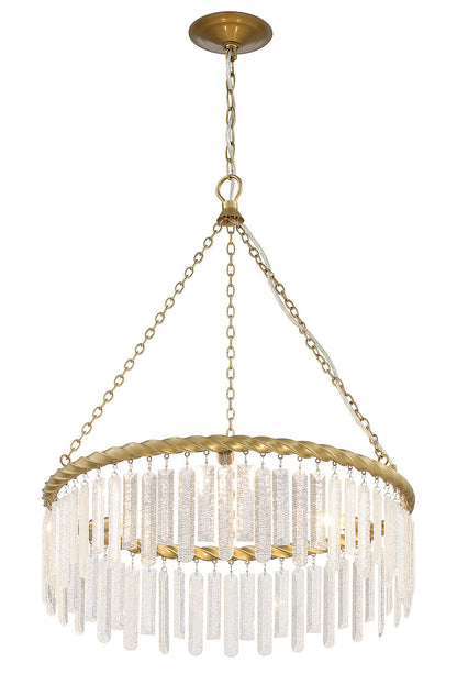 Lumanity Lighting Reverie Brass and Crystal 3-Light Circular Contemporary Chandelier in Brass  L090-0017