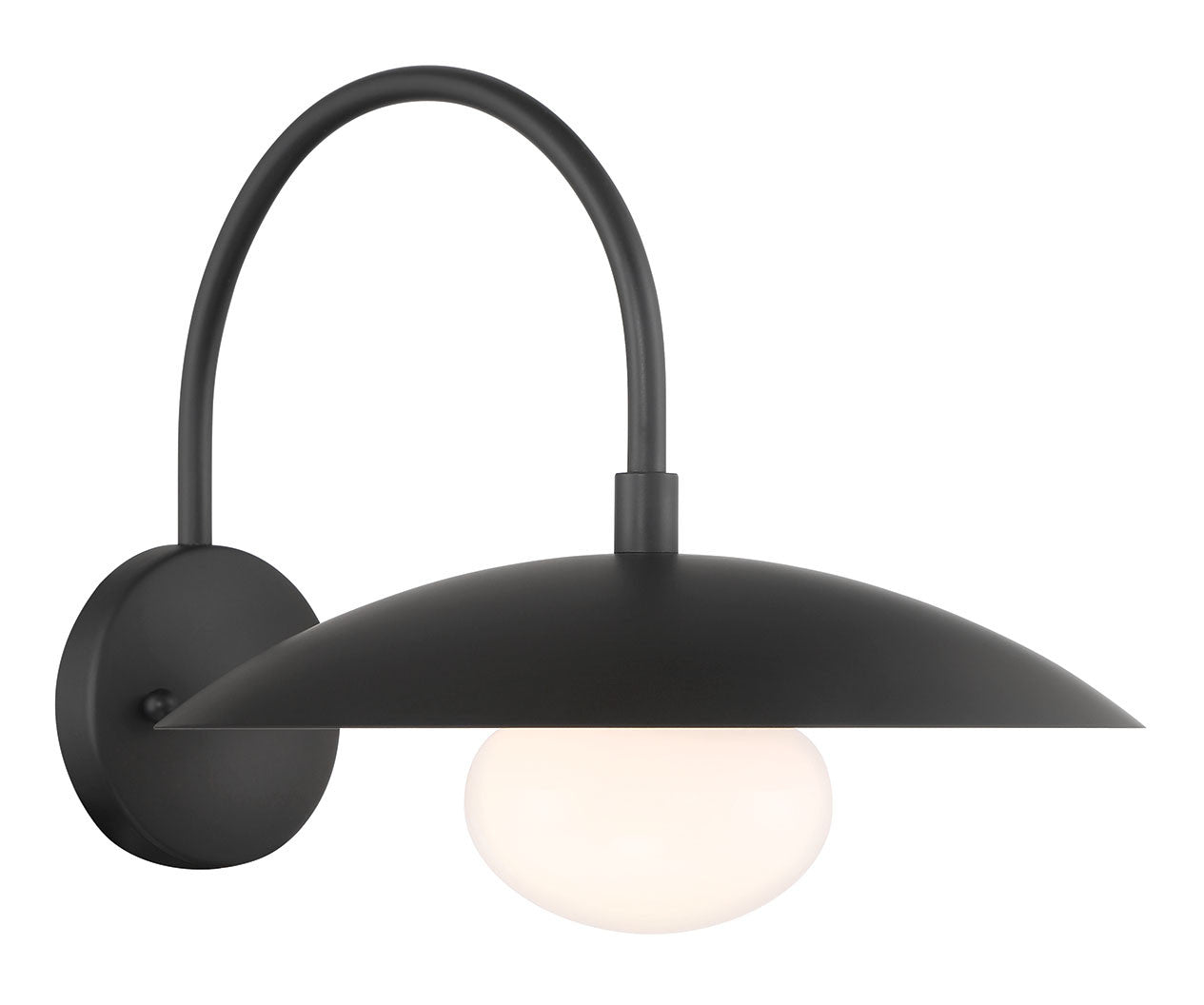 Lumanity Lighting Declan Modern Disc Matte Black 12" Wall Sconce Light in Painted Matte Black, Off White Enamel    L050-0006