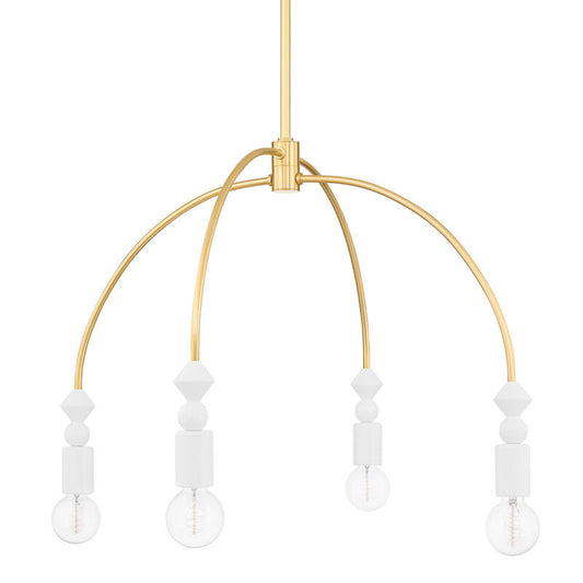 Mitzi 4 Light Chandelier in Aged Brass H471804-AGB