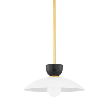 Mitzi 4 Light Flush Mount in Aged Brass/Soft Black H526504-AGB/SBK