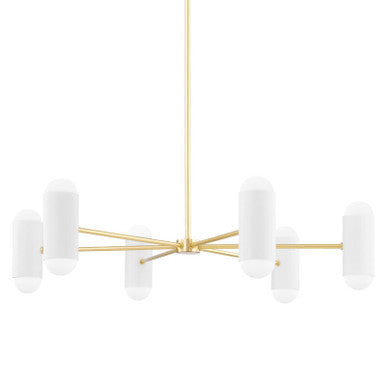 Mitzi 12 Light Chandelier in Aged Brass/Soft White Combo H484812-AGB/SWH