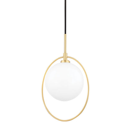 Mitzi 1 Light Pendant in Aged Brass H493701-AGB