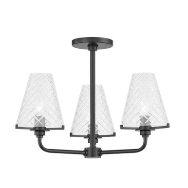 Mitzi 3 Light Semi Flush in Soft Black H495603-SBK