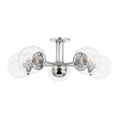 Mitzi 5 Light Semi Flush in Polished Nickel H503605-PN