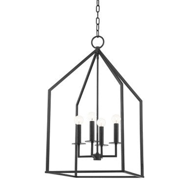 Mitzi 4 Light Chandelier in Soft Black H326804-SBK