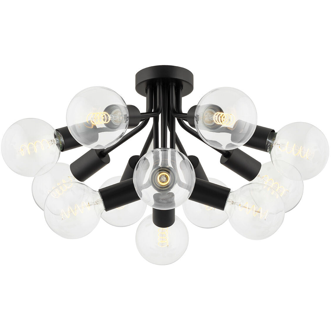 Mitzi 12 Light Semi Flush in Soft Black H680612-SBK