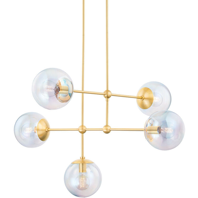 Mitzi 6 Light Chandelier in Aged Brass/Textured Black Combo H724806-AGB/TBK