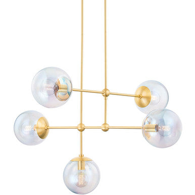 Mitzi 6 Light Chandelier in Aged Brass/Textured Black Combo H724806-AGB/TBK