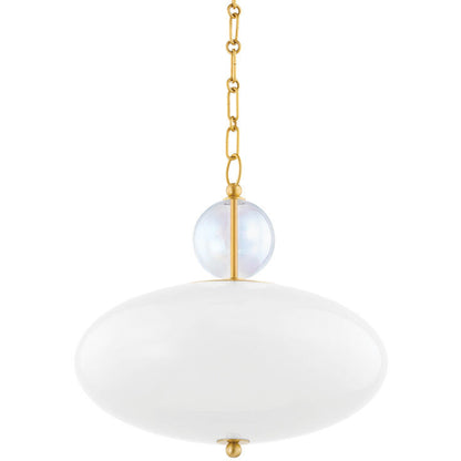 Mitzi 1 Light Pendant in Aged Brass H721701-AGB/CWW