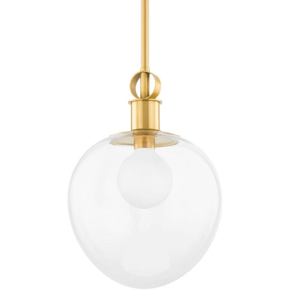 Mitzi 1 Light Pendant in Aged Brass H729701-AGB