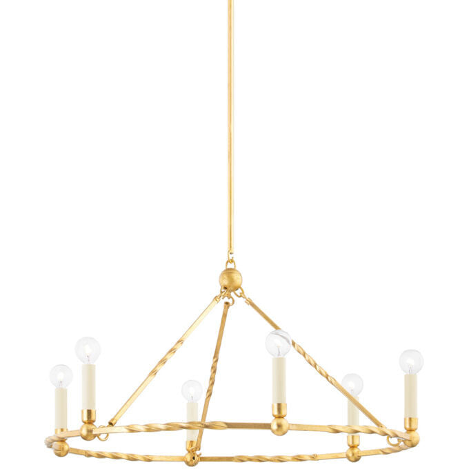 Mitzi 6 Light Chandelier in Vintage Gold Leaf H738806-VGL