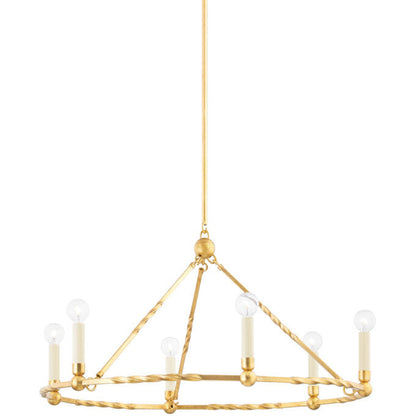 Mitzi 6 Light Chandelier in Vintage Gold Leaf H738806-VGL