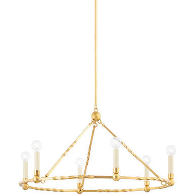 Mitzi 6 Light Chandelier in Vintage Gold Leaf H738806-VGL