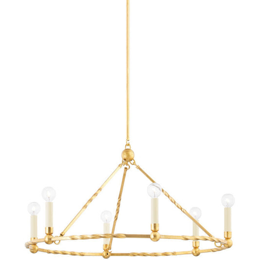 Mitzi 5 Light Chandelier in Aged Brass H726805-AGB