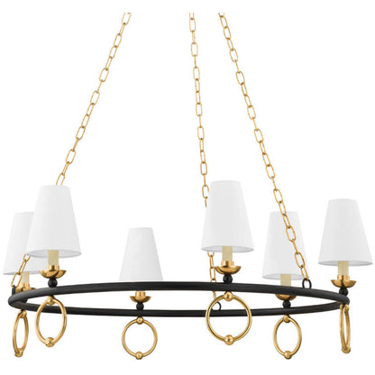 Mitzi 6 Light Chandelier in Aged Brass H757806-AGB/TBK