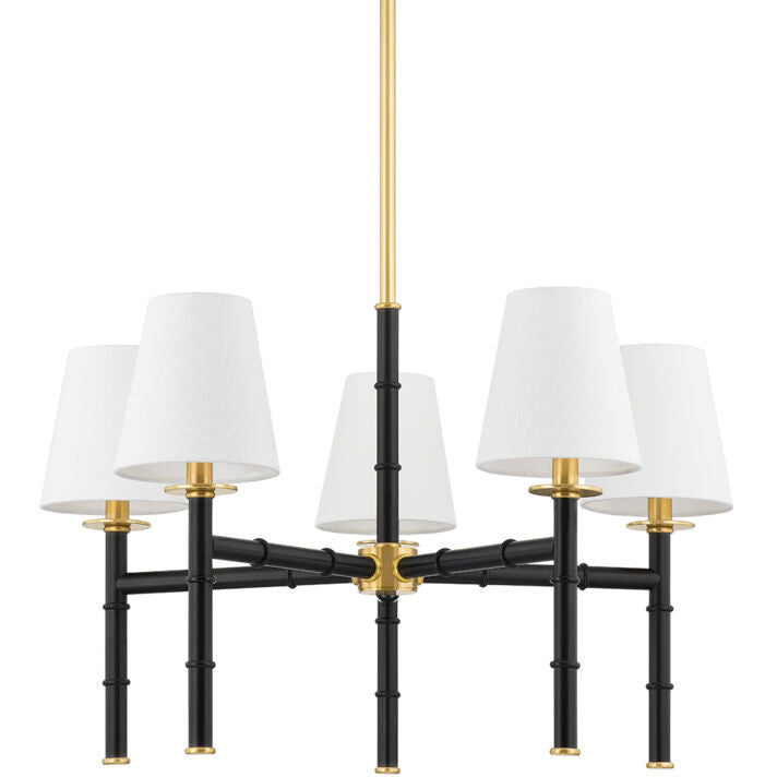 Mitzi 5 Light Chandelier in Aged Brass H759805-AGB/SBK