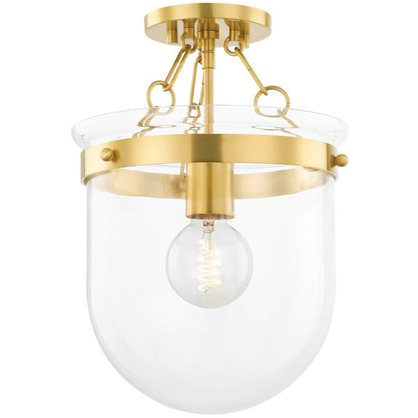 Mitzi 4 Light Semi Flush in Aged Brass H471604-AGB