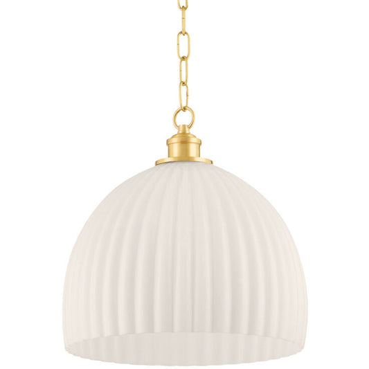 Mitzi 1 Light Pendant in Aged Brass H769701L-AGB/GWH