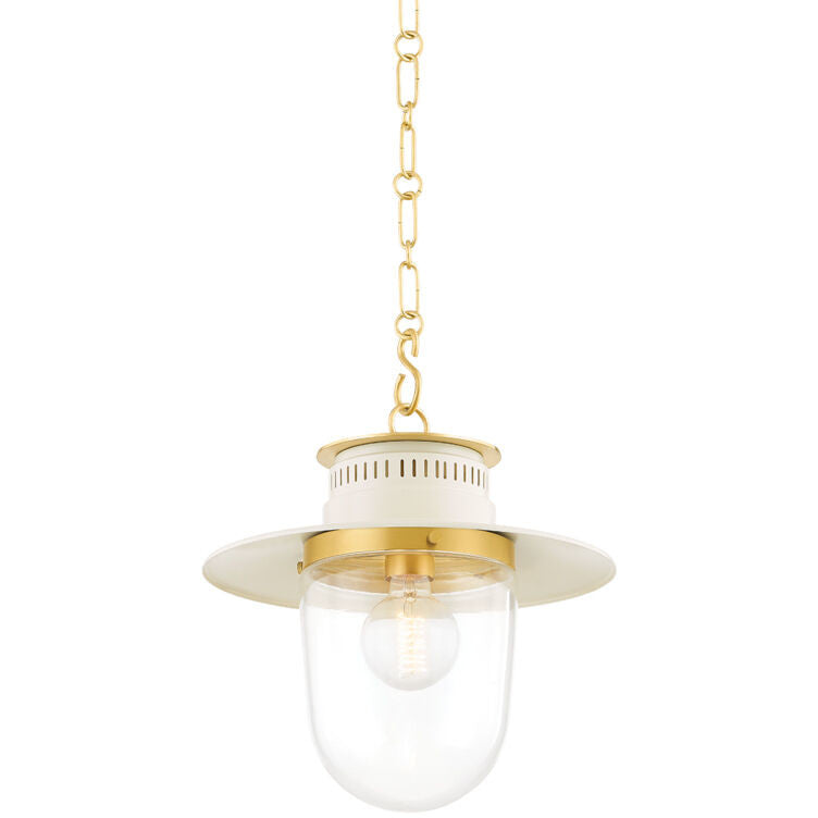 Mitzi 1 Light Pendant in Aged Brass/Soft Cream H773701S-AGB/SCR