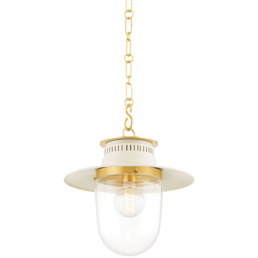 Mitzi 1 Light Pendant in Aged Brass/Soft Cream H773701S-AGB/SCR