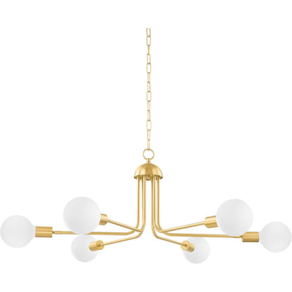 Mitzi 8 Light Chandelier in Aged Brass/Soft Black H516808-AGB/SBK