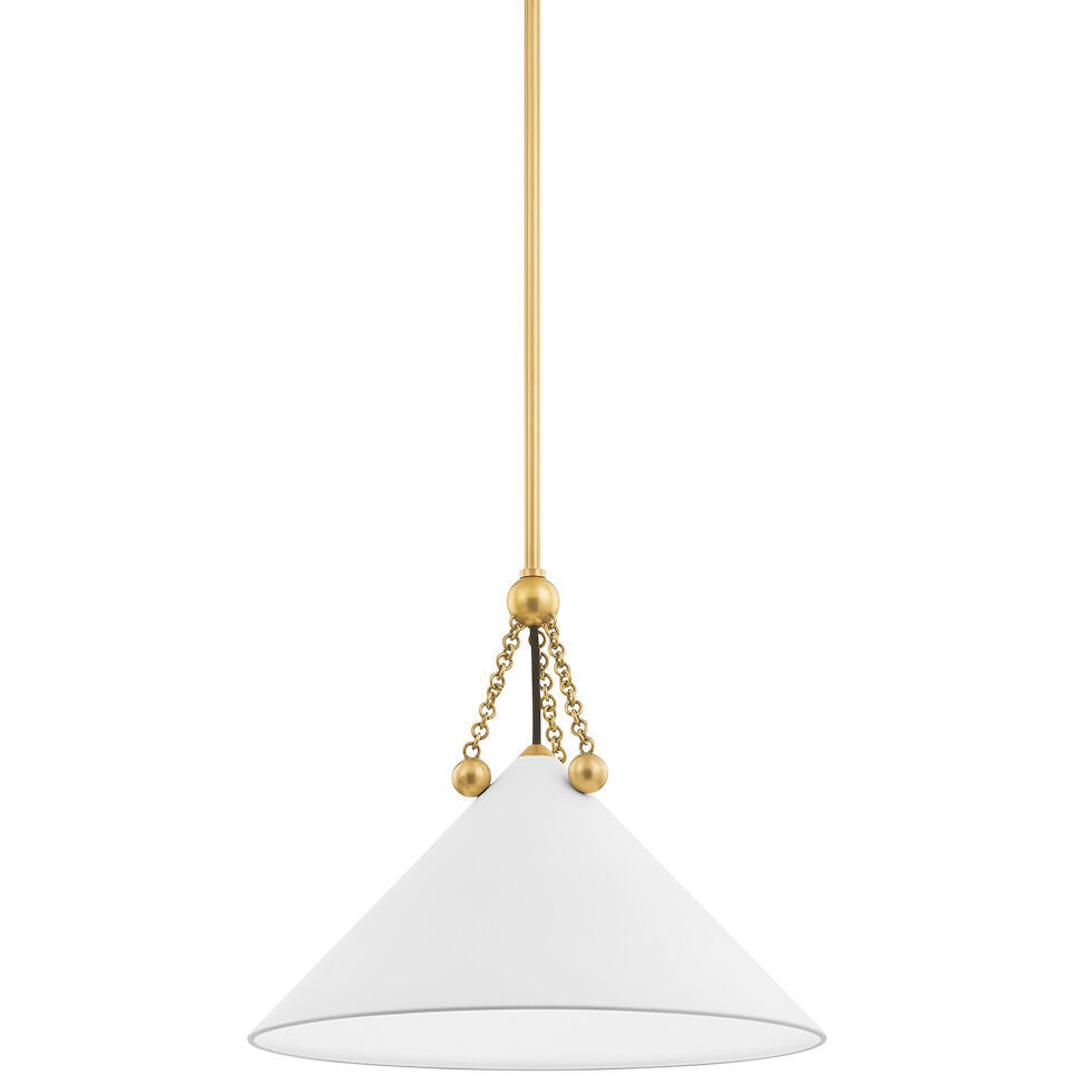 Mitzi 1 Light Pendant in Aged Brass/Soft White H784701S-AGB/SWH