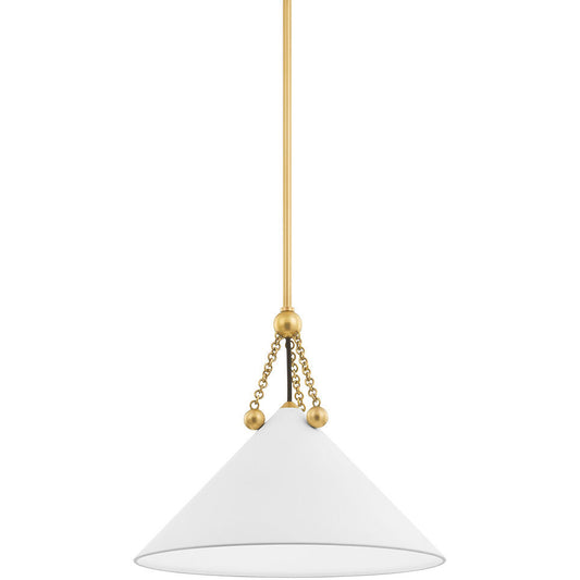 Mitzi 1 Light Pendant in Aged Brass/Soft White H784701S-AGB/SWH