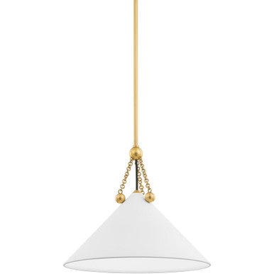 Mitzi 1 Light Pendant in Aged Brass/Soft White H784701S-AGB/SWH