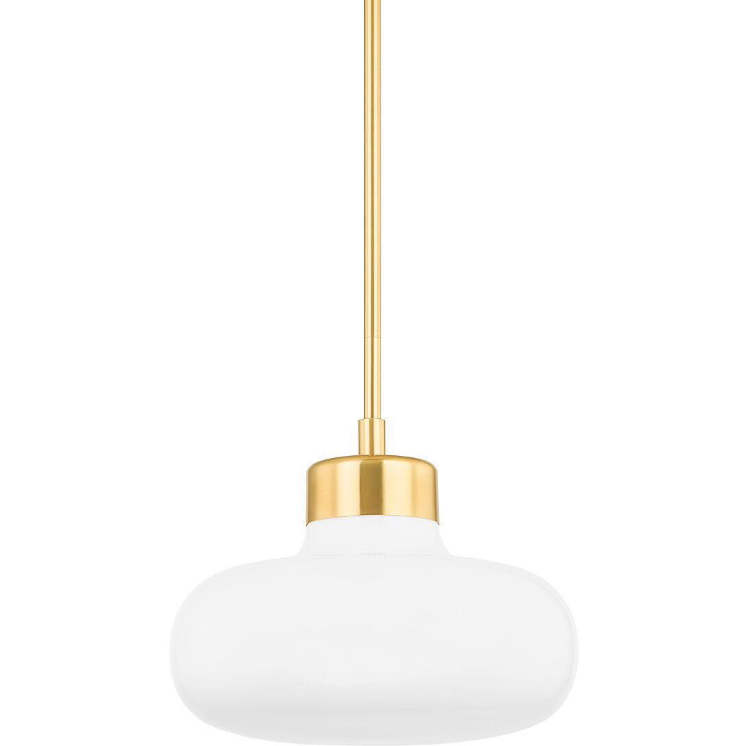 Mitzi 1 Light Pendant in Aged Brass/Soft Black H793701-AGB/SBK