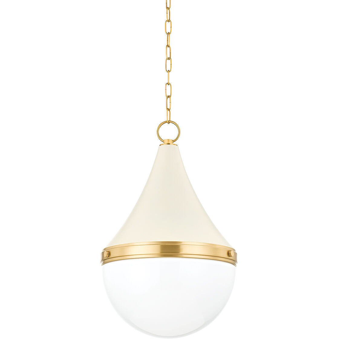 Mitzi 1 Light Pendant in Aged Brass/Soft Cream H787701L-AGB/SCR