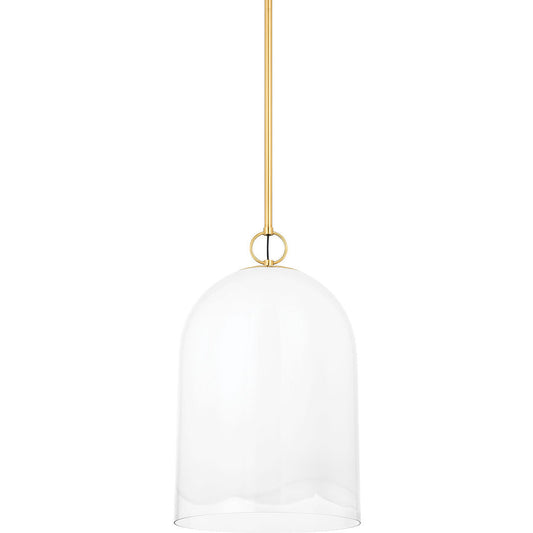 Mitzi 1 Light Pendant in Aged Brass/Soft Cream H773701L-AGB/SCR