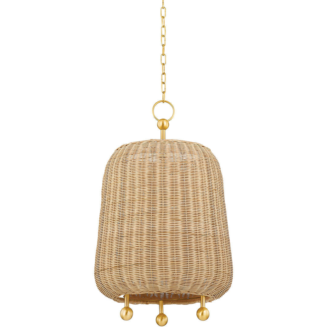 Mitzi 1 Light Pendant in Aged Brass/Soft Navy H787701L-AGB/SNY