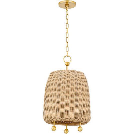 Mitzi 1 Light Pendant in Aged Brass/Soft Black H784701L-AGB/SBK