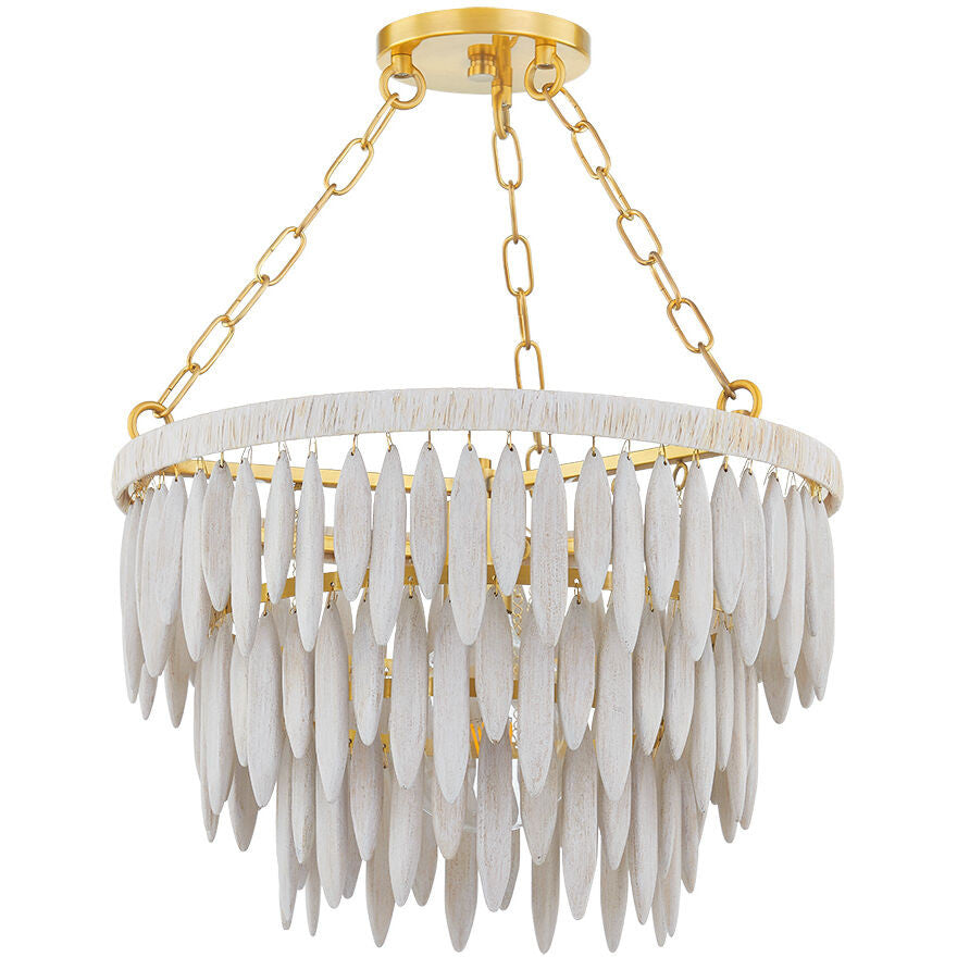 Mitzi 1 Light Pendant in Aged Brass/Textured Cream H805701-AGB