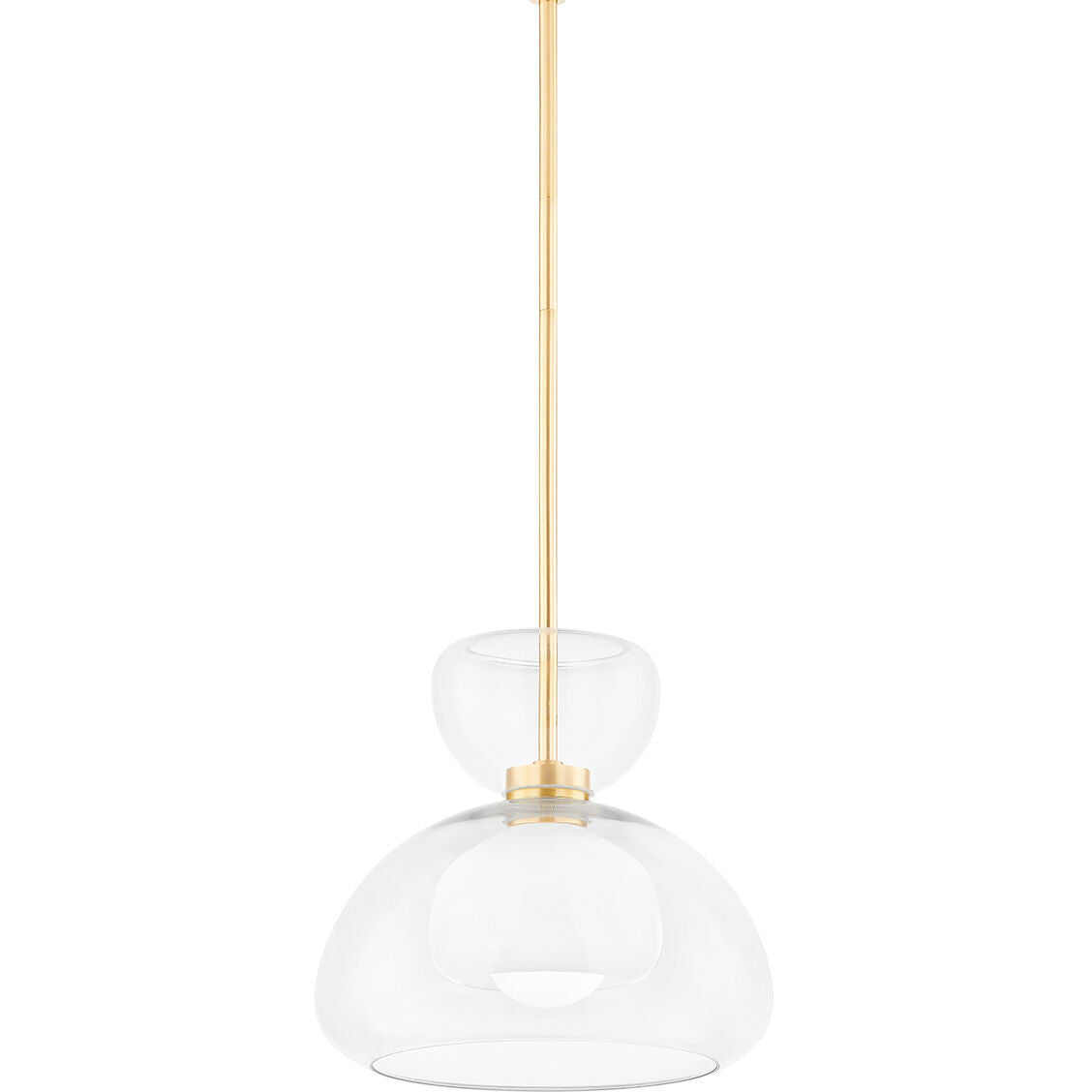 Mitzi 1 Light Pendant in Aged Brass/Soft Cream H793701-AGB/SCR