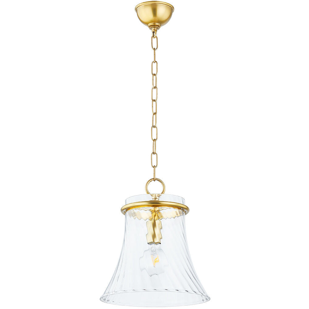 Mitzi 1 Light Pendant in Aged Brass/Soft Black H784701S-AGB/SBK