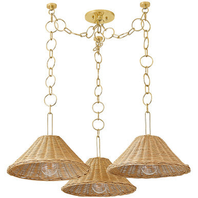 Mitzi 3 Light Chandelier in Aged Brass H831803-AGB