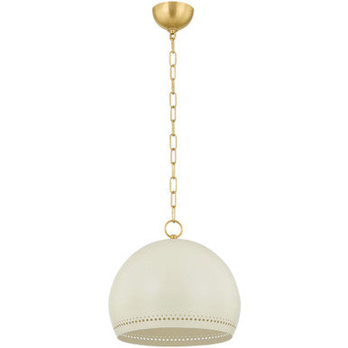 Mitzi 1 Light Pendant in Aged Brass/Soft Cream H834701S-AGB/SCR