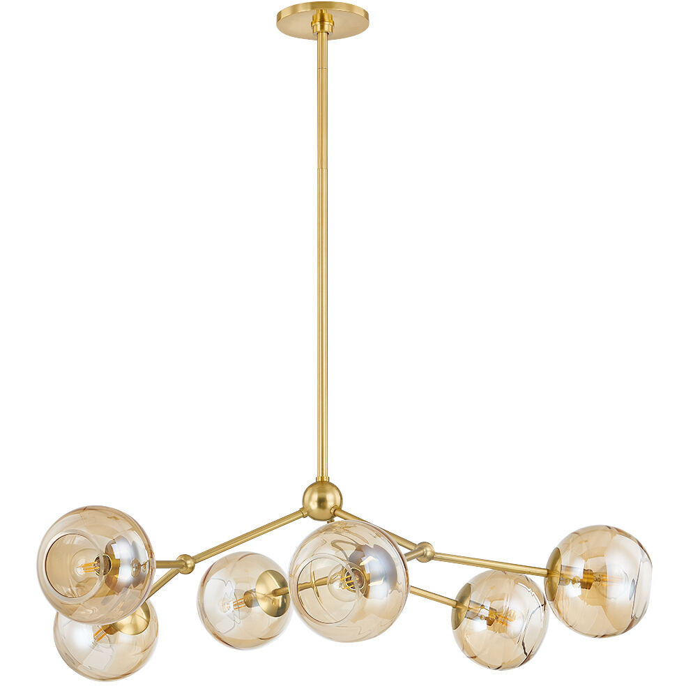 Mitzi 6 Light Chandelier in Aged Brass/Soft White H828806-AGB/SWH