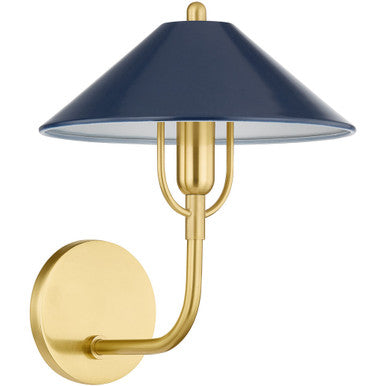 Mitzi 1 Light Wall Sconce in Aged Brass/Soft Navy H866101-AGB/SNY