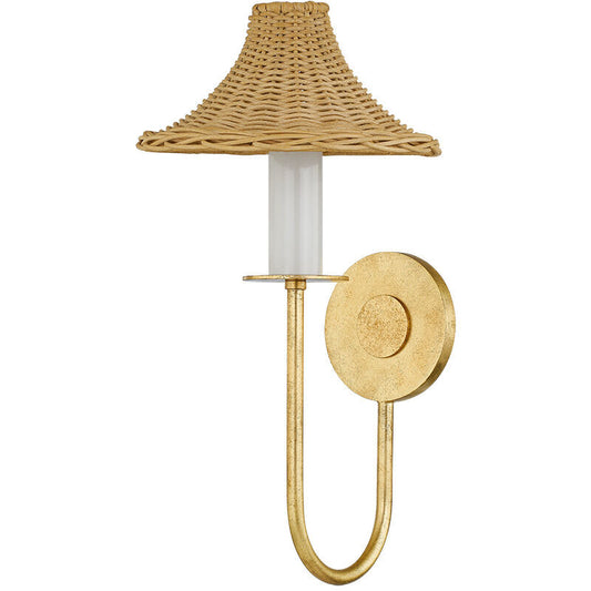 Mitzi 1 Light Wall Sconce in Gold Leaf/Textured On White Combo H852101-GL/TWH