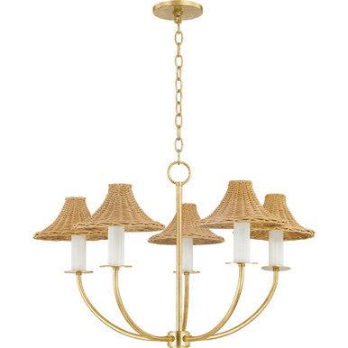 Mitzi 5 Light Chandelier in Vintage Gold Leaf H868805-VGL