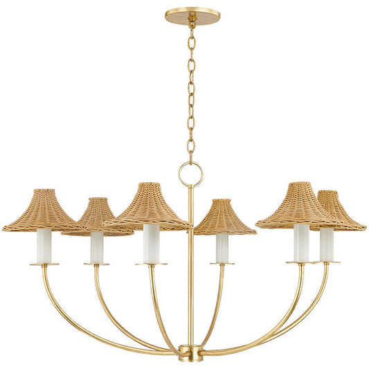 Mitzi 6 Light Chandelier in Aged Brass H861806-AGB