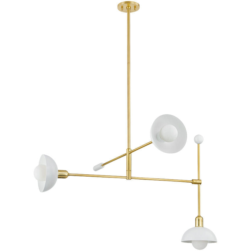 Mitzi 3 Light Chandelier in Aged Brass/Soft White H878803-AGB/SWH