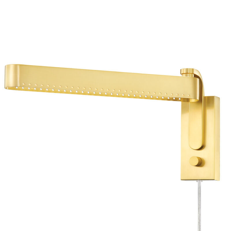 Mitzi 1 Light Plug-in Sconce in Aged Brass HL563203-AGB