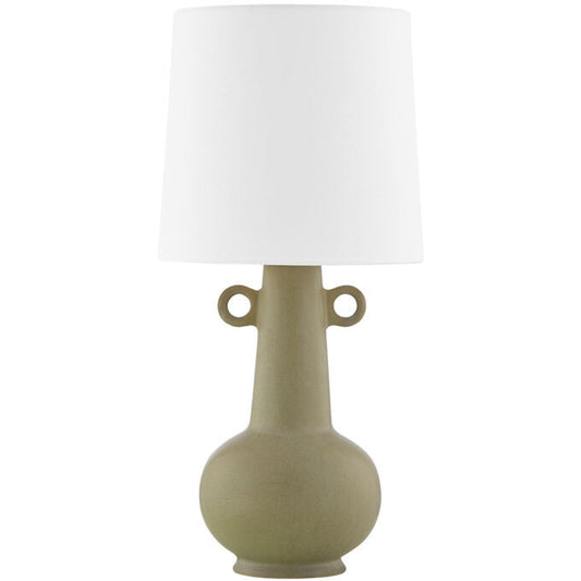 Mitzi 1 Light Table Lamp in Aged Brass/Ceramic Reactive Golden Olive HL613201A-AGB/CRO